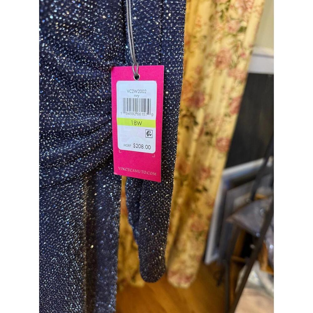 Vince Camuto Blue Sparkle Maxi V-neck Dress Size 18W Brand New With Tags - Picture 2 of 2